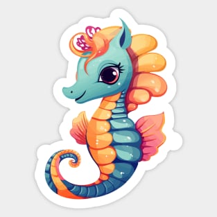 cute seahorse cartoon Sticker